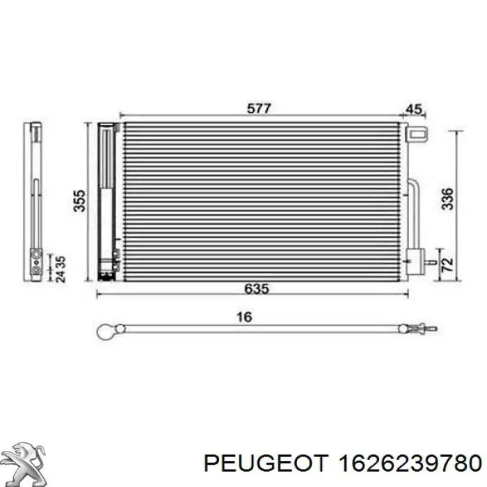 Condensador aire acondicionado 1626239780 Peugeot/Citroen