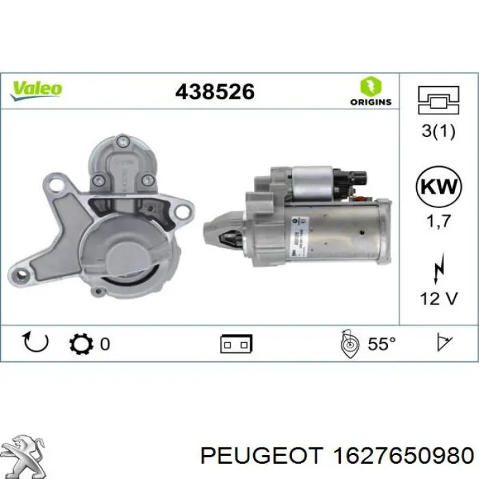 Comprar 1627650980 Peugeot/Citroen Motores de arranque