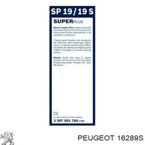 Sensor de oxígeno previo al catalizador 16289S Peugeot/Citroen