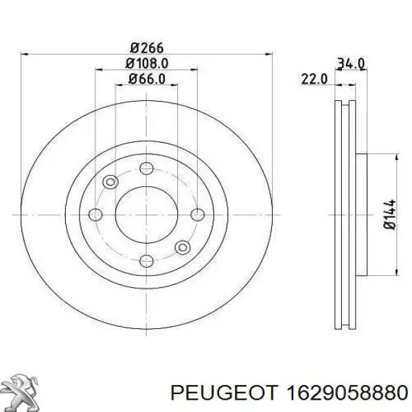 Frenos delanteros Peugeot/Citroen 1629058880 precio, desde 34,24 EUR