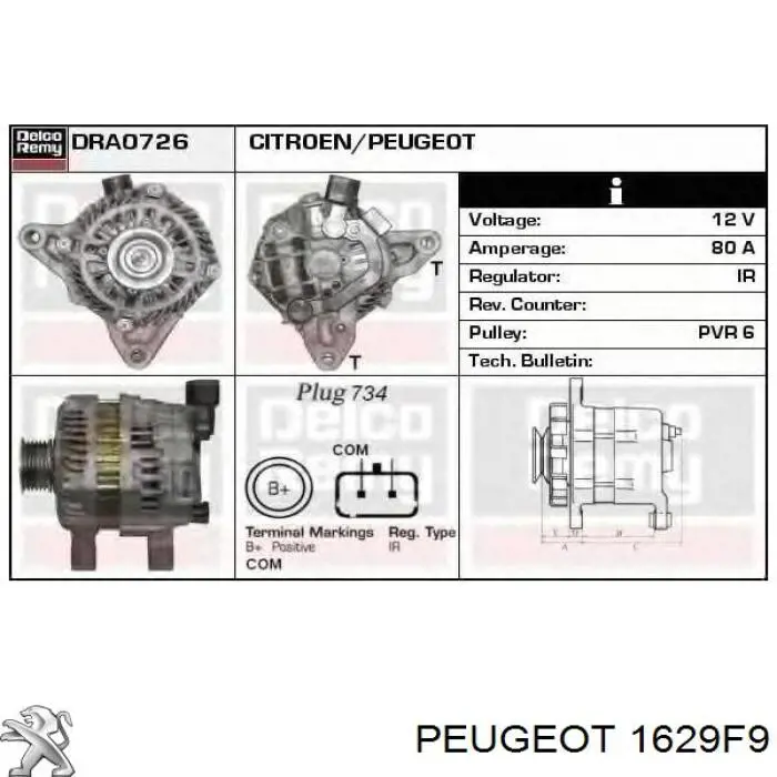 1629F9 Peugeot/Citroen cable del acelerador
