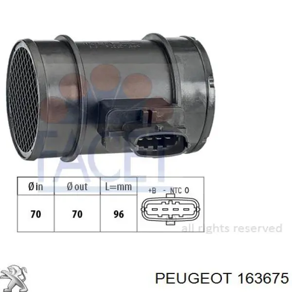 Comprar 163675 Peugeot/Citroen Sensor de masa de aire
