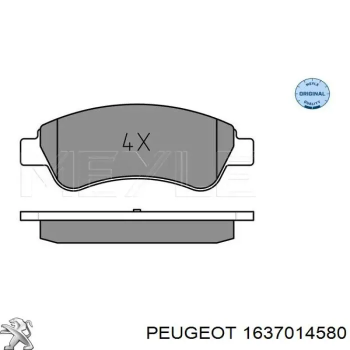 Pastillas de freno 1637014580 Peugeot/Citroen