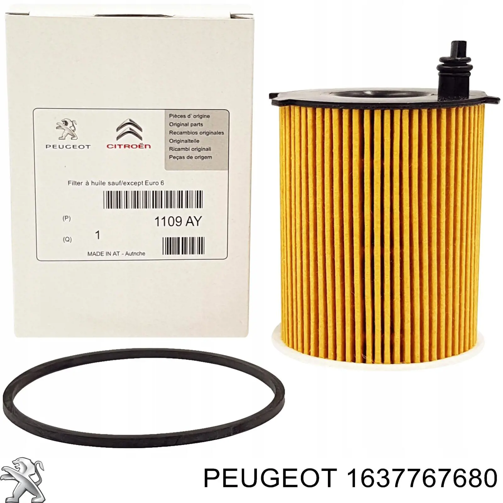 Filtro de aceite 1637767680 Peugeot/Citroen