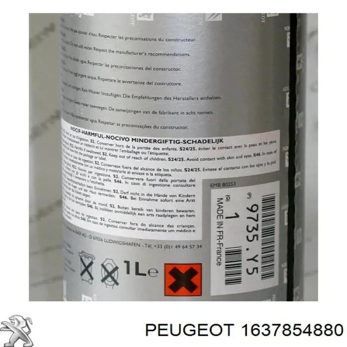 Comprar 1637854880 Peugeot/Citroen Liquido anticongelante 