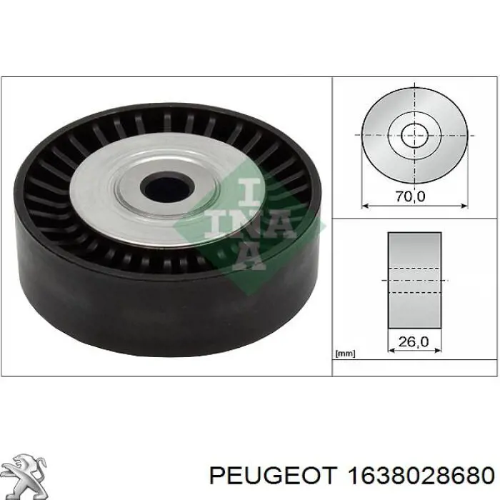 Polea inversión/guía, correa auxiliar servicios Peugeot/Citroen 1638028680 precio, desde 34,83 EUR