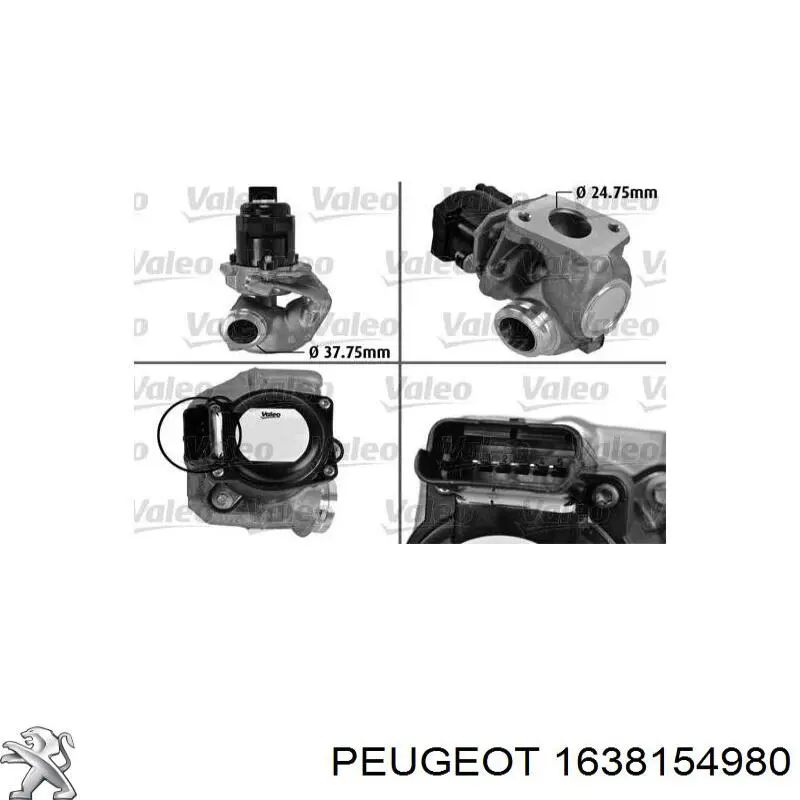 1638154980 Peugeot/Citroen Válvula EGR