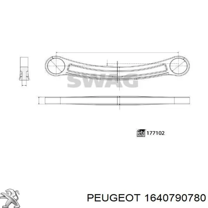 1640790780 Peugeot/Citroen barra oscilante, suspensión de ruedas delantera, inferior izquierda