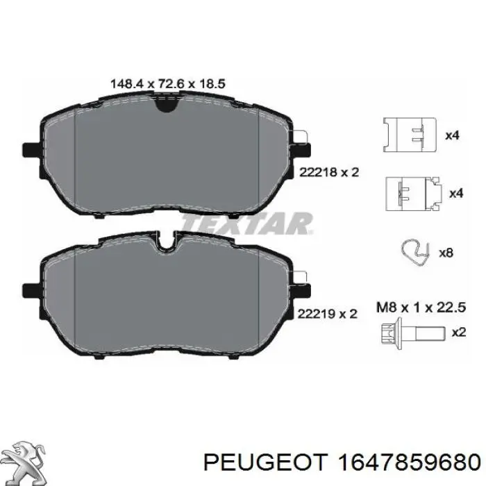 Pastillas freno delanteras Peugeot/Citroen 1647859680 precio, desde 39,82 EUR