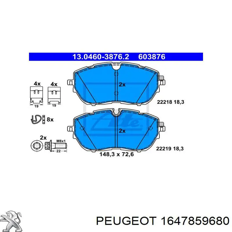 Comprar 1647859680 Peugeot/Citroen Pastillas delanteras de freno