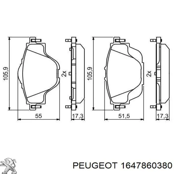 Pastillas traseras de freno Peugeot/Citroen 1647860380 precio, desde 28,18 EUR
