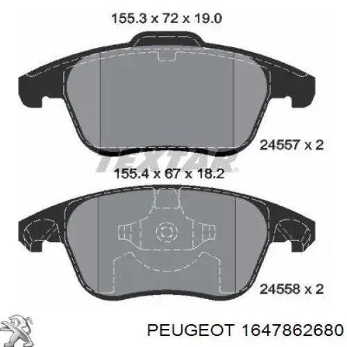 Pastillas de freno delanteras Peugeot 307 3B