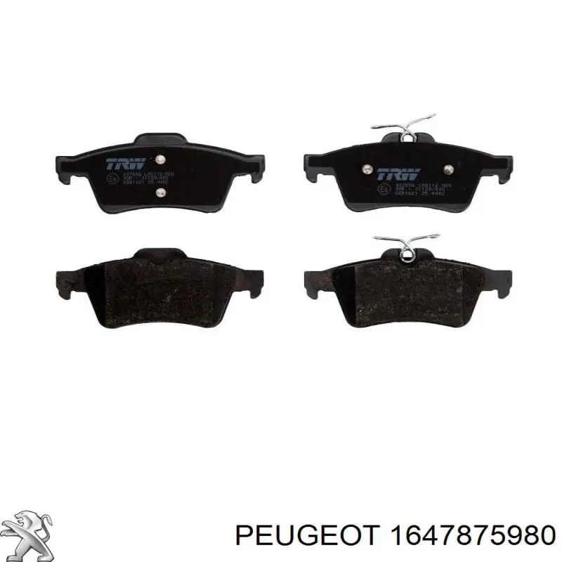Pastillas de freno traseras 1647875980 Peugeot/Citroen