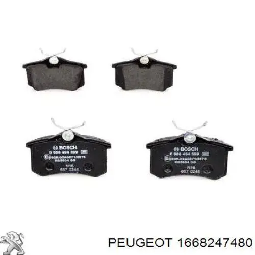 Comprar 1668247480 Peugeot/Citroen Pastillas de freno traseras