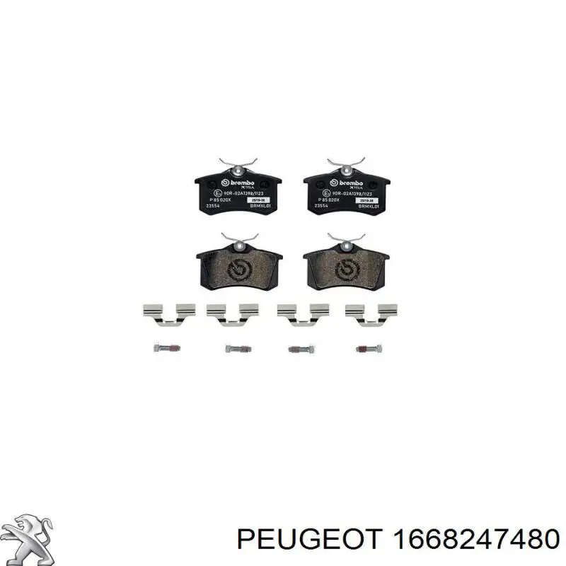 Pastillas de freno traseras 1668247480 Peugeot/Citroen