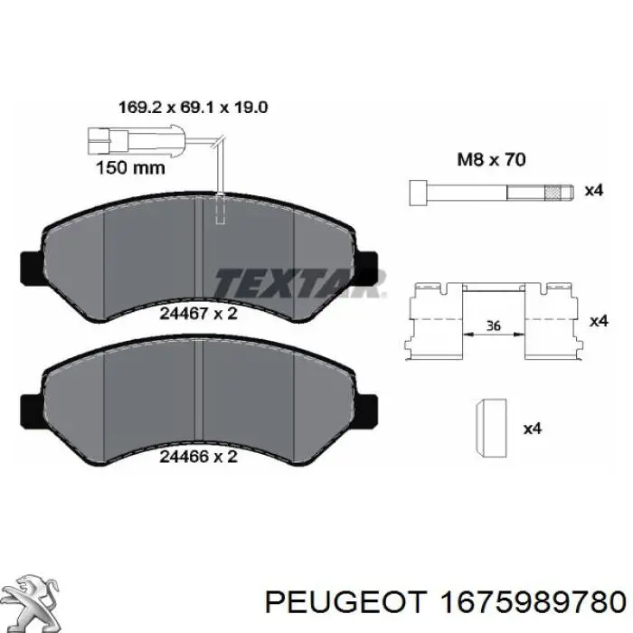Comprar 1675989780 Peugeot/Citroen Pastillas delanteras de freno