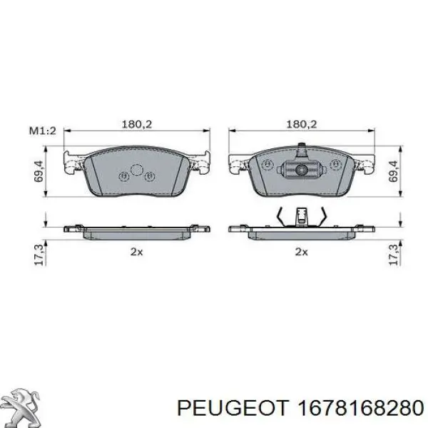 Pastillas de freno 1678168280 Peugeot/Citroen
