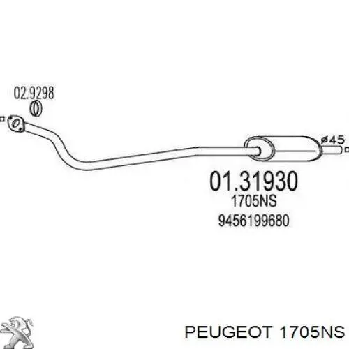 1609219380 Peugeot/Citroen silenciador delantero
