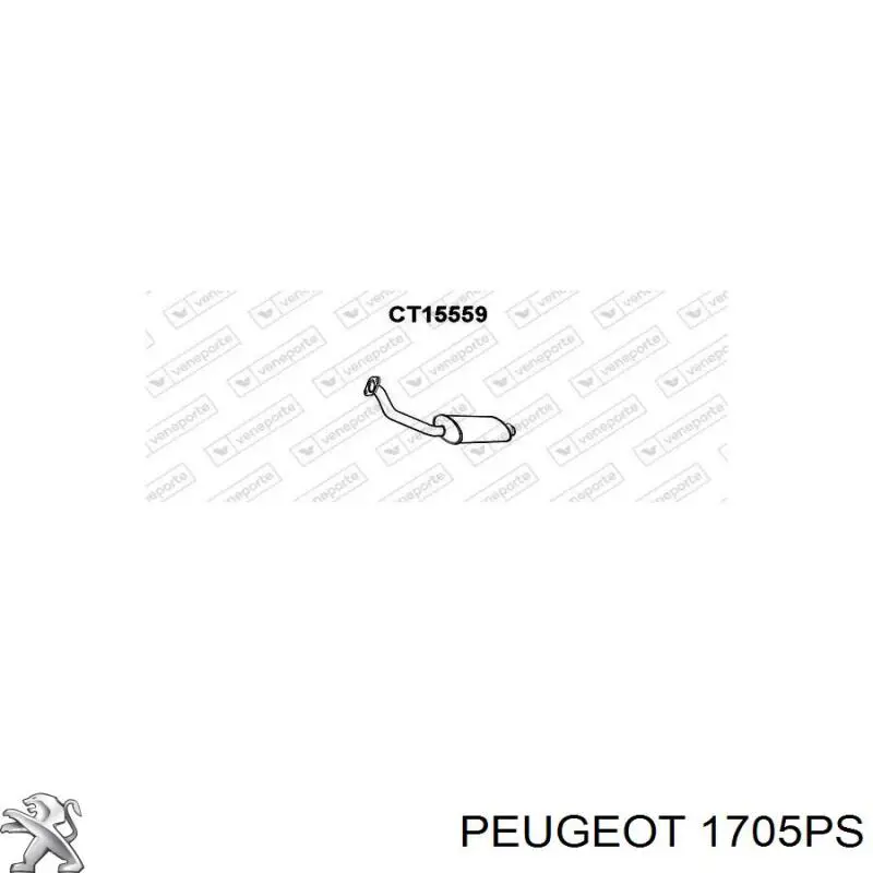 1705PS Peugeot/Citroen tubo de admisión del silenciador de escape delantero