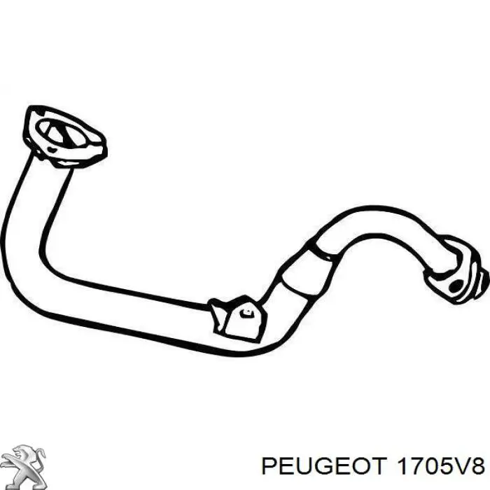 1705V8 Peugeot/Citroen tubo de admisión del silenciador de escape delantero