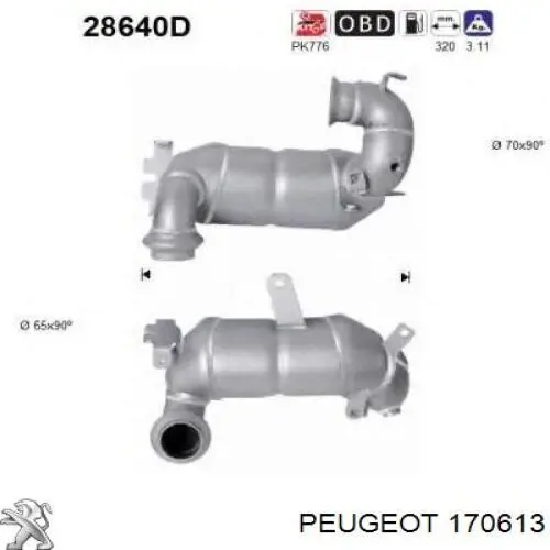 Catalizador Peugeot/Citroen 170613 precio, desde 704,94 EUR