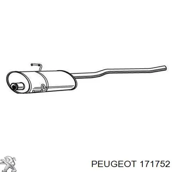 1717C3 Peugeot/Citroen silenciador del medio