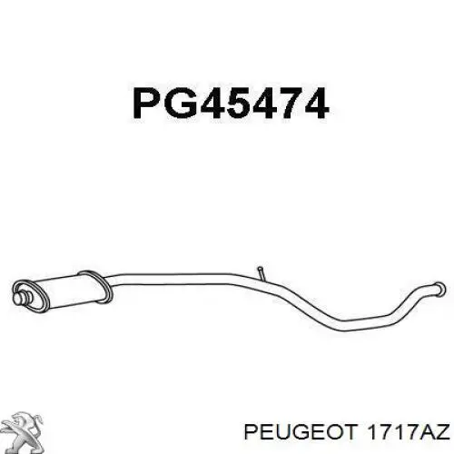 Silenciador del medio para Peugeot 206 (2D)