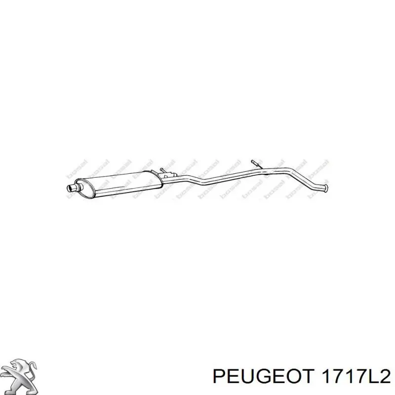 1717L2 Peugeot/Citroen silenciador del medio