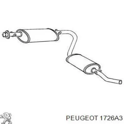 1726A3 Peugeot/Citroen silenciador central/posterior