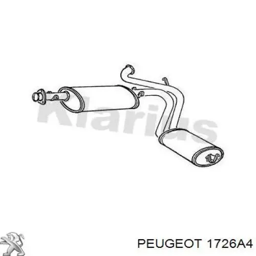 1726A4 Peugeot/Citroen silenciador central/posterior
