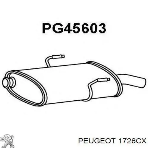 1726CX Peugeot/Citroen silenciador posterior