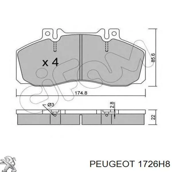 Silenciador trasero Peugeot/Citroen 1726H8 precio, desde 73,46 EUR