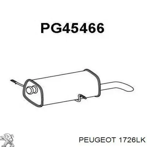 Silenciador trasero Peugeot/Citroen 1726LK precio, desde 74,80 EUR