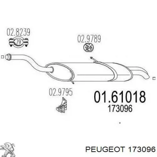 173096 Peugeot/Citroen silenciador posterior