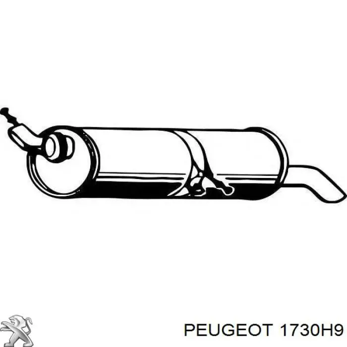Silenciador trasero 1730H9 Peugeot/Citroen
