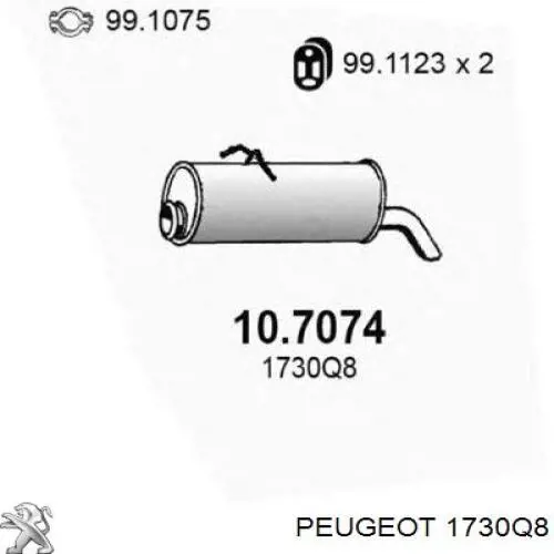 Silenciador trasero Peugeot/Citroen 1730Q8 precio, desde 70,29 EUR