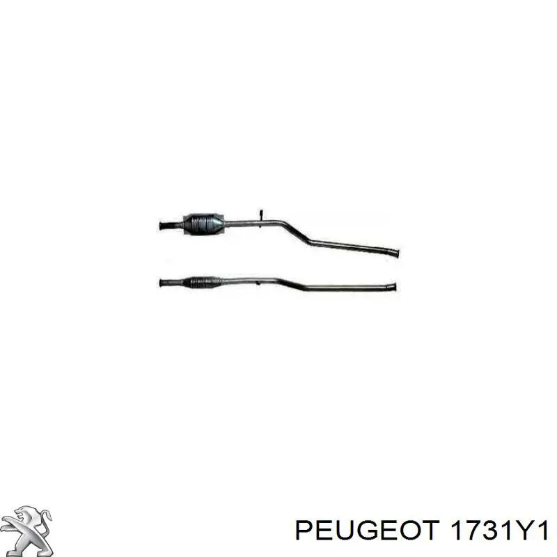 1731Y1 Peugeot/Citroen tubo de admisión del silenciador de escape delantero