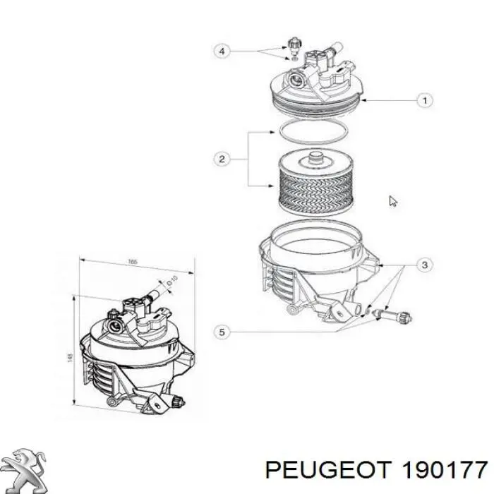 Carcasa del filtro de combustible Peugeot/Citroen 190177 precio, desde 73,97 EUR