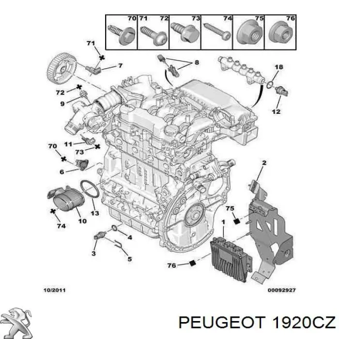 1920CZ Peugeot/Citroen Sensor De Presion Del Colector De Admision