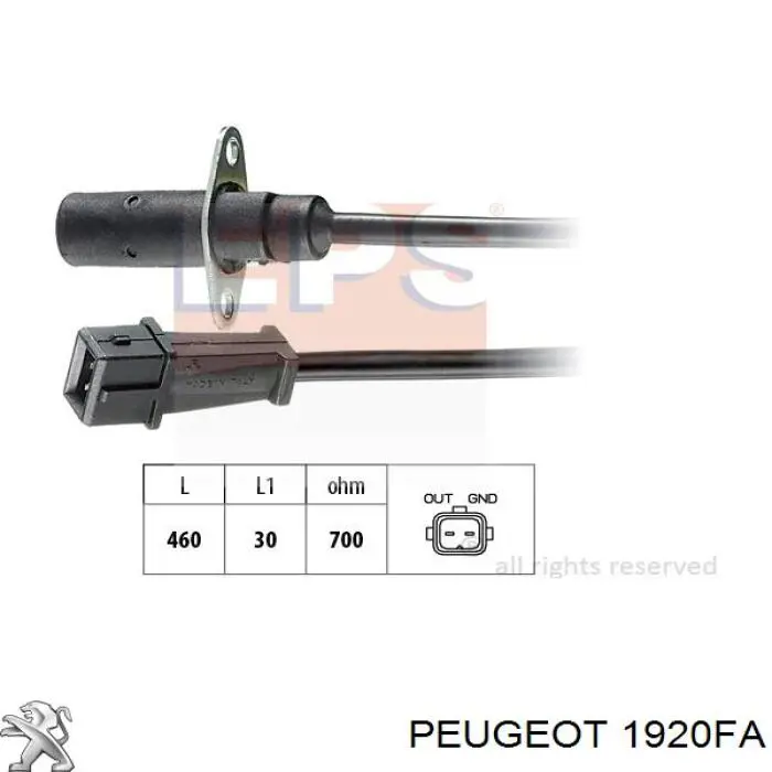 Comprar 1920FA Peugeot/Citroen Sensor de cigüeñal