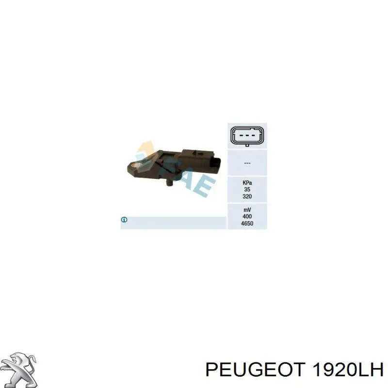 Comprar 1920LH Peugeot/Citroen Sensor de presión del colector de admisión