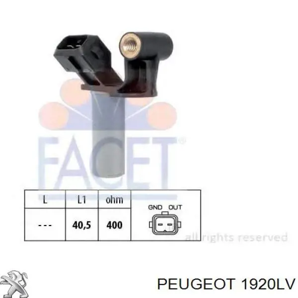 Comprar 1920LV Peugeot/Citroen Sensor de cigüeñal