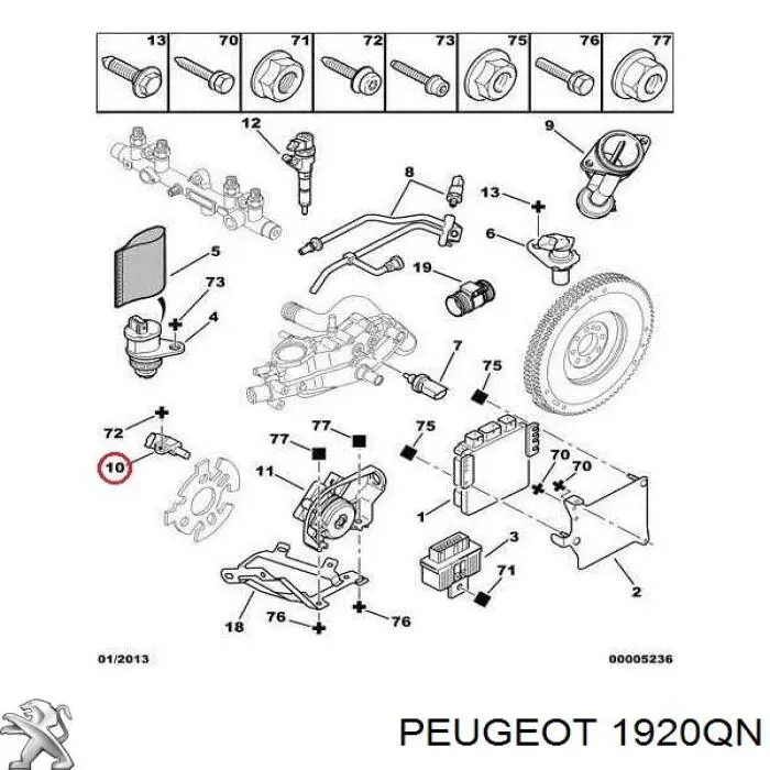 Comprar 1920QN Peugeot/Citroen Sensor de posición del árbol de levas