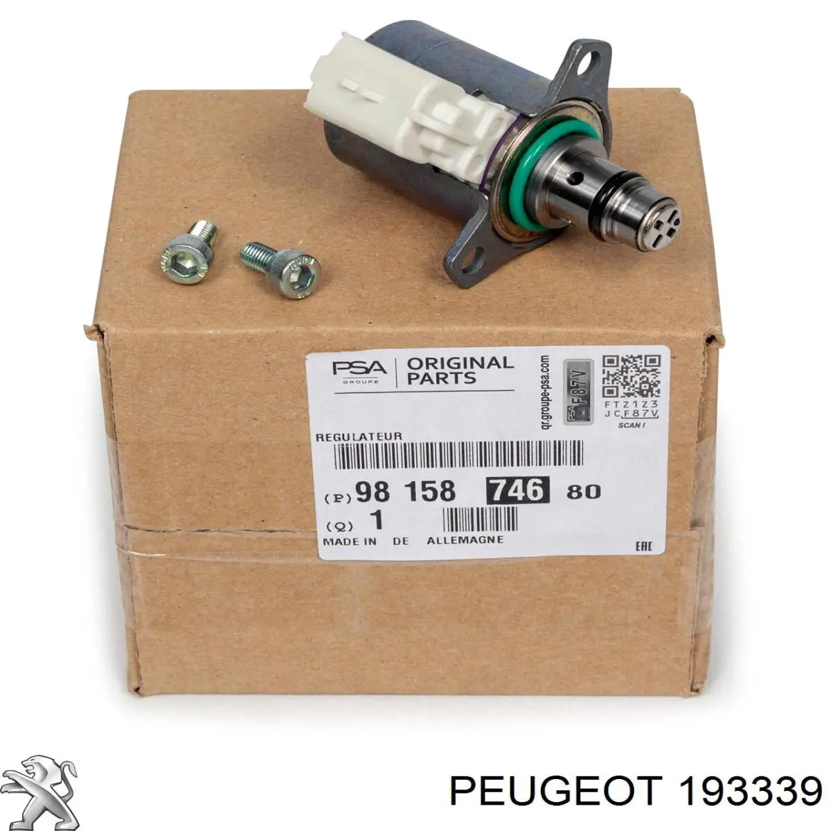 Comprar 193339 Peugeot/Citroen Válvula reguladora de presión del sistema common rail