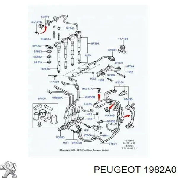 1982A0 Peugeot/Citroen junta de inyectores
