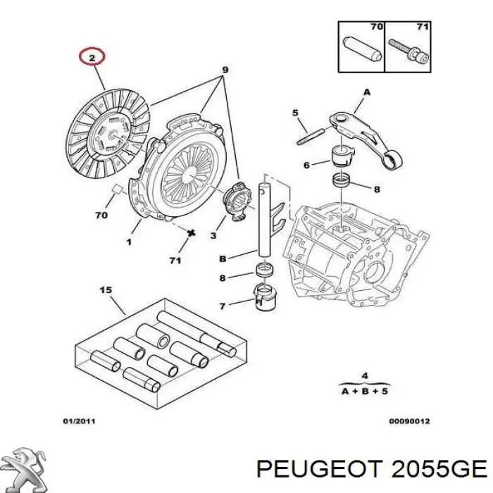 Comprar 2055GE Peugeot/Citroen Disco de embrague