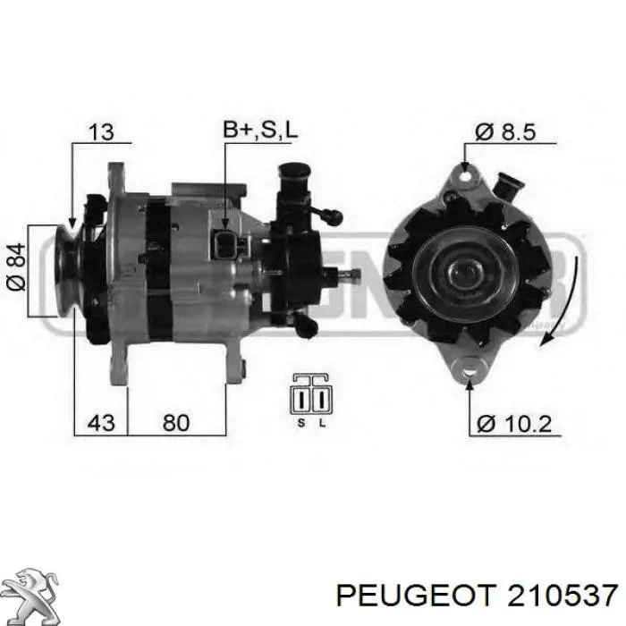 210537 Peugeot/Citroen guía de directa de caja de cambios
