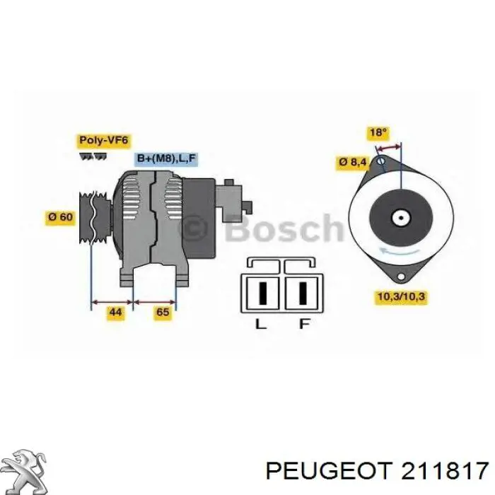 211817 Peugeot/Citroen eje de horquilla de embrague