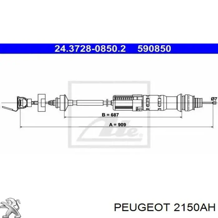 Cable de embrague Peugeot/Citroen 2150AH precio, desde 23,29 EUR