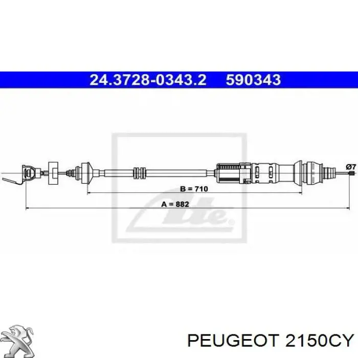 Cable de embrague Peugeot/Citroen 2150CY precio, desde 20,84 EUR